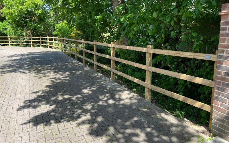 Post and rail fence installed in Thame, Oxfordshire